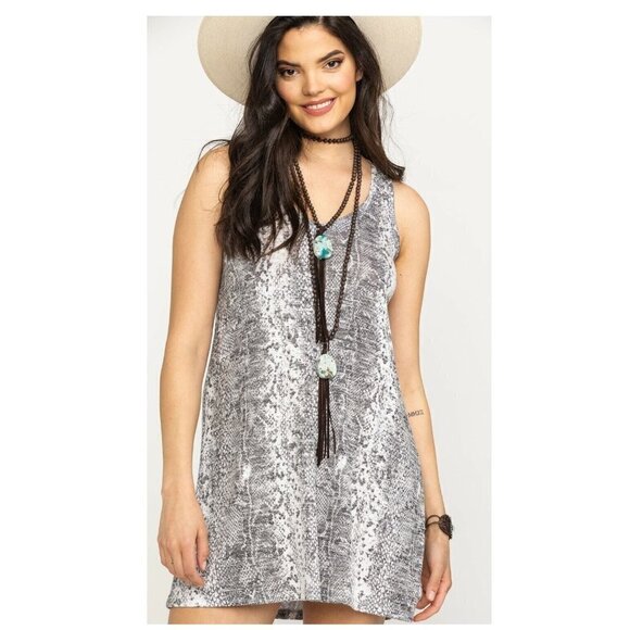 Z Supply Women's Grey Snake Print Slip Dress - Style ZD192121 - Size M - NWT - Picture 2 of 4